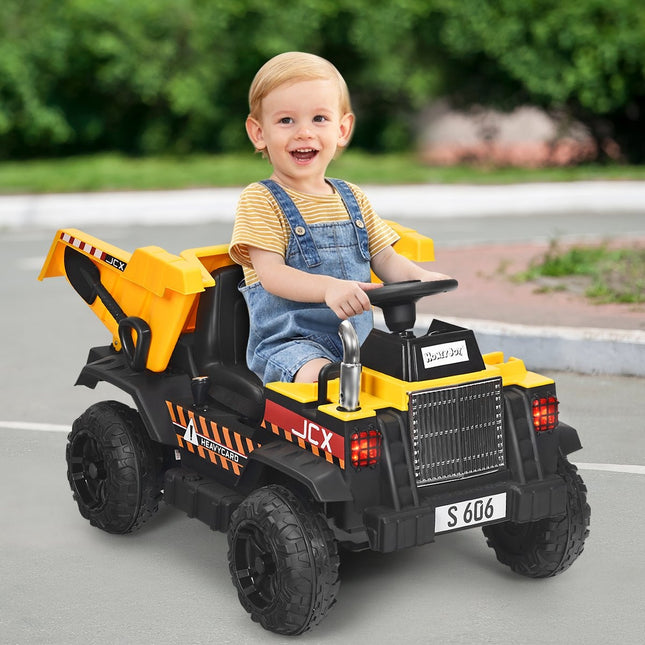 Dětský traktor 12V s elektrickou zadní radlicí, dálkovým ovládáním, světly, hudbou a rádiem, pro děti od 3 let