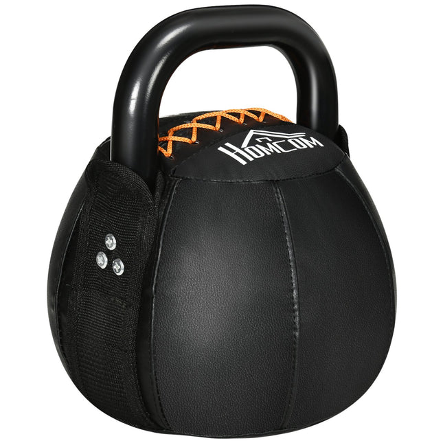 12 kg Kettlebell with steel handle - black, floor safe