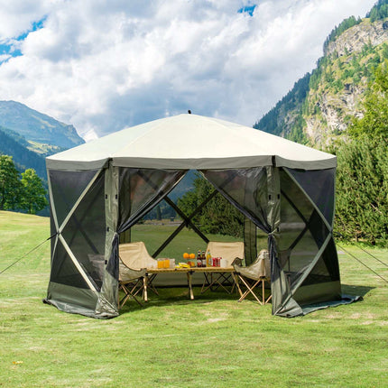 12x12 Pop-Up Screen Tent Gazebo, 6-Sided Mosquito Net