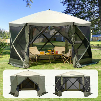 12x12 Pop-Up Screen Tent Gazebo, 6-Sided Mosquito Net