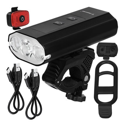 Sada LED světel na kolo 1300lm, USB-C, vodotěsná IP65