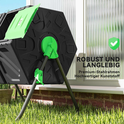 Dvoukomorový kompostér 130L s 24 větracími otvory