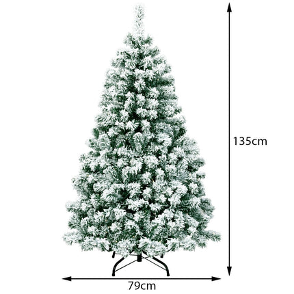 Umělý vánoční stromek 135 cm s osvětlením a sněhem