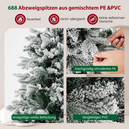 Umělý vánoční stromek 135cm se sněhem a 688 větvičkami