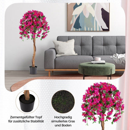 135 cm artificial tree with flowers artificial plant in pot Artificial tree with azalea flowers