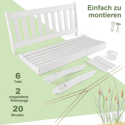 Závěsná houpačka 137 cm z HDPE se skrytým držákem nápojů a nastavitelnými bezpečnostními řetězy, nosnost 320 kg