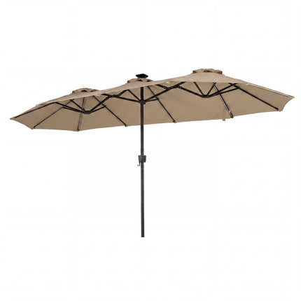 Oboustranný zahradní slunečník 13 Ft, solární LED, klika