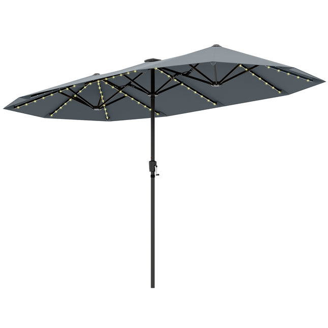 Oboustranný zahradní slunečník 13 Ft – solární LED, klika