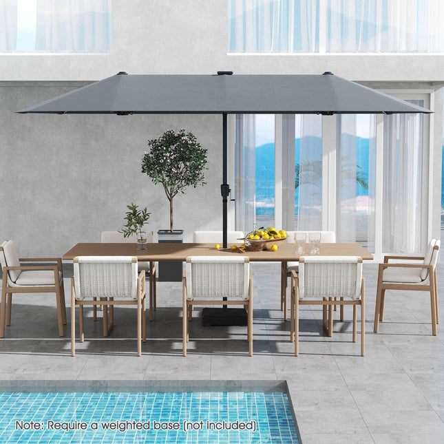 Oboustranný zahradní slunečník 13 Ft – solární LED, klika