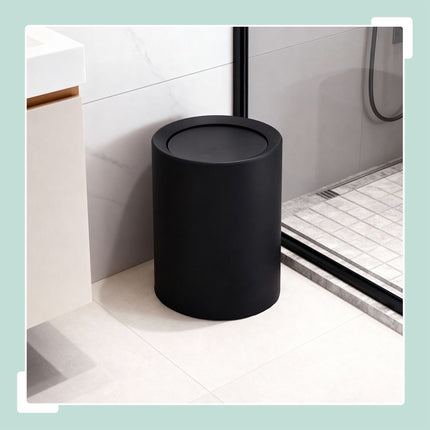 13L Swing-Lid Plastic Bin for Kitchen or Bathroom