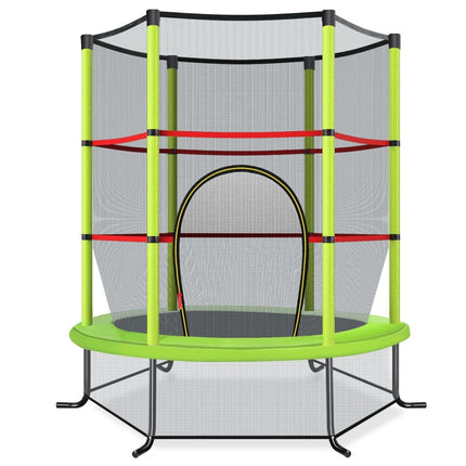 Zahradní trampolína Ø140cm s ochrannou sítí, nosnost do 135KG, pro děti od 3 let, zelená