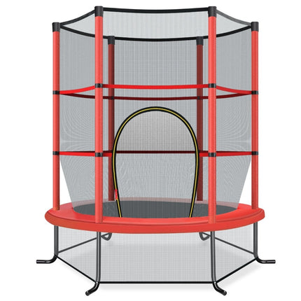 Zahradní trampolína Ø140cm s ochrannou sítí, nosnost 135 kg, pro děti od 3 let, červená