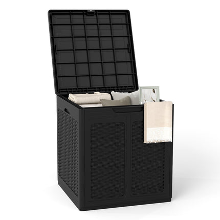 145L Outdoor Storage Box, Weatherproof, Rattan Design
