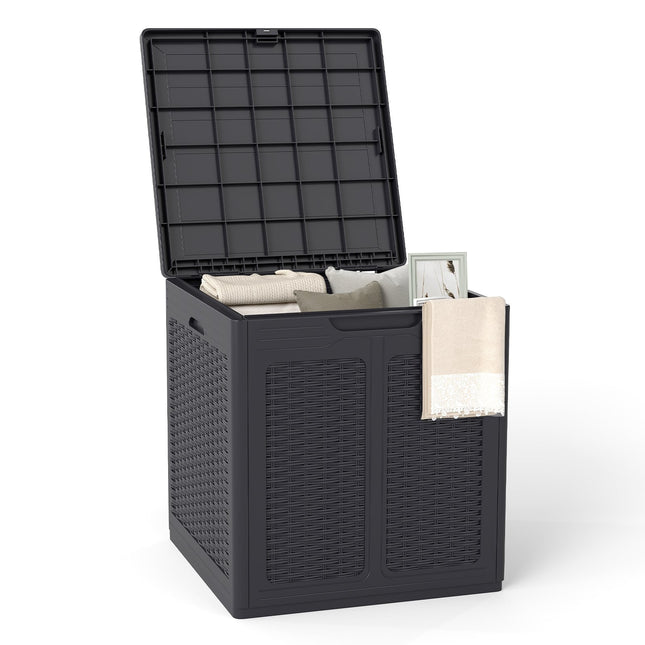 Venkovní úložný box 145L, odolný proti povětrnosti, ratanový design