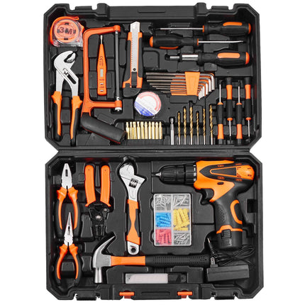 146-Piece Household Tool Kit with 14 Nm Drill, Case