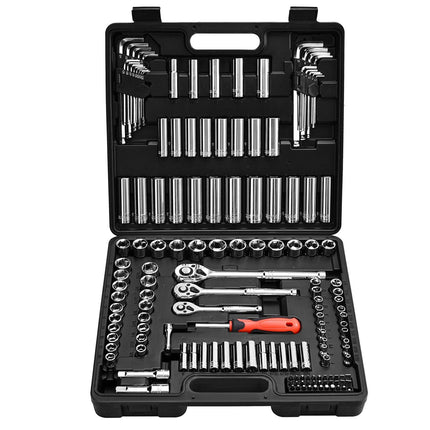 149-Piece Socket and Ratchet Set, SAE/Metric, 1/4-1/2 in