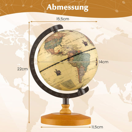 Globus 14cm s kovovým stojanem – naučný, zeměpisný