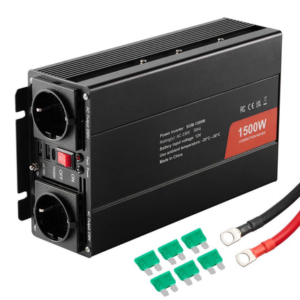 1500W Modified Sine Wave Power Inverter, 12V-230V