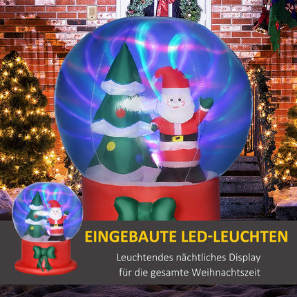 Nafukovací vánoční dekorace, 150 cm, Santa a stromek, LED 정립