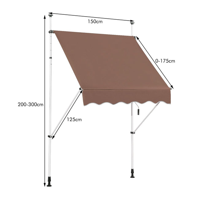 Nastavitelná balkonová markýza 150 cm odolná proti UV