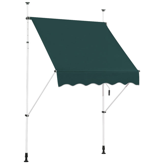 Nastavitelná balkonová markýza 150 cm odolná proti UV, zelená