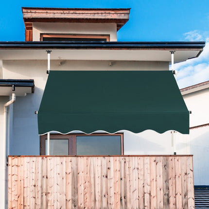 Nastavitelná balkonová markýza 150 cm odolná proti UV, zelená