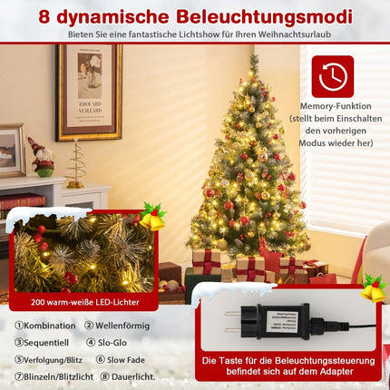 Umělý vánoční stromek 150 cm s osvětlením a sněhem