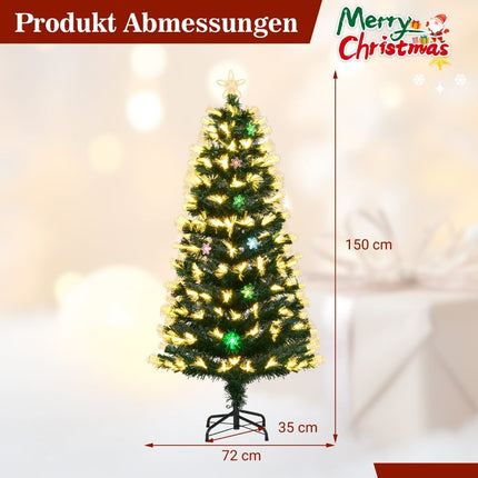 Umělý vánoční stromek 150 cm s osvětlením a hvězdou na špici