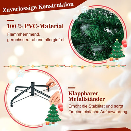 Umělý vánoční stromek 150 cm s osvětlením a hvězdou na špici
