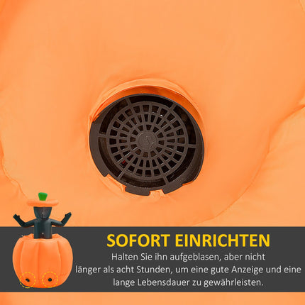 Inflatable 150 cm Halloween pumpkin with skeleton & LED lights