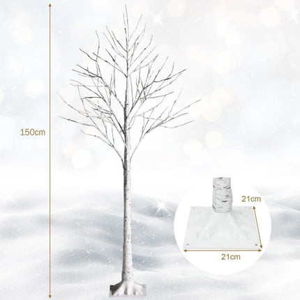 Svítící LED bříza 150 cm s teple bílými LED světly