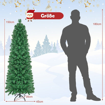 Velký umělý vánoční stromek 150cm do domácnosti, zelený