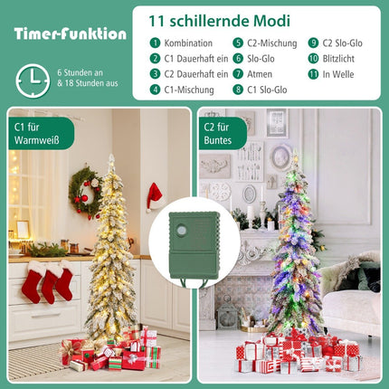 Umělý vánoční stromek 150cm s 334 PVC větvičkami a 150 LED světly