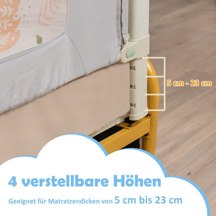 Výškově nastavitelná zábrana na postel 150 cm s montážním příslušenstvím