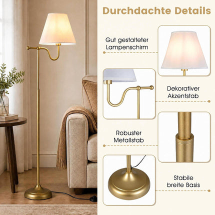 158 cm Floor Lamp with Fabric Shade & Foot Switch