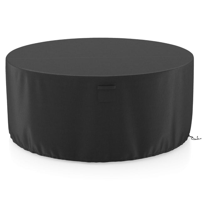 Ø 158 cm Round patio furniture cover with ventilation slots & buckles & cords black
