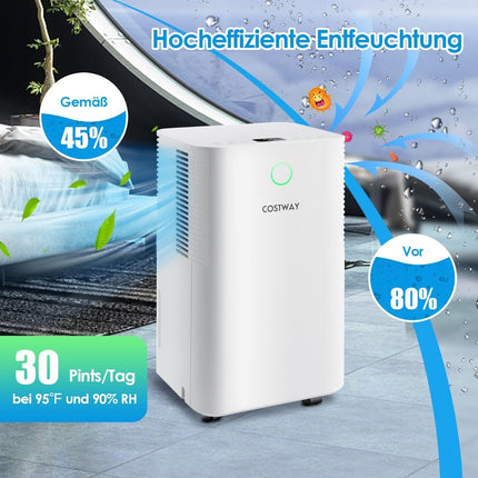 Odvlhčovač vzduchu 15L pro prostory 15㎡ se 3 režimy, mobilní, 25.5 x 22 x 45 cm, bílý