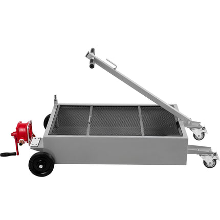 15 Gallon Low Profile Oil Drain Pan with Pump, Hose, Casters