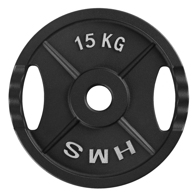 Olympijský kotouč 15 Kg s úchyty, černý