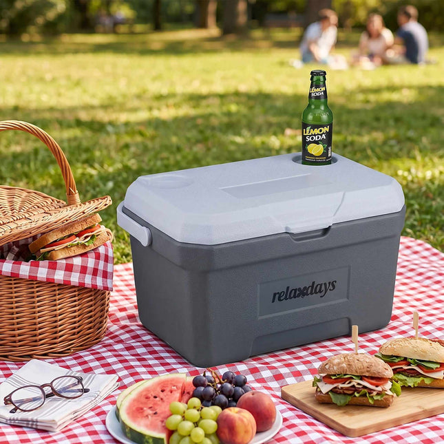 Geïsoleerde koelbox van 15 liter met koelelement – ​​Wit/Grijs