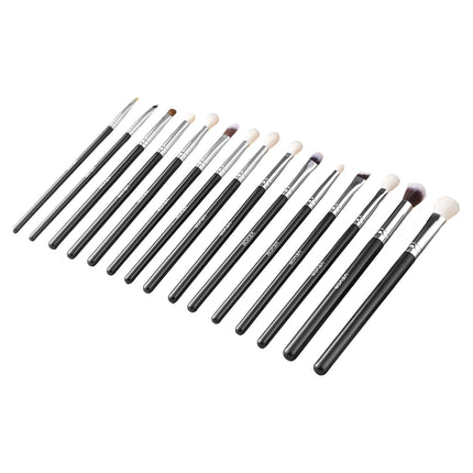 15-Piece Makeup Brush Set, Vegan Synthetic, Wood Handle