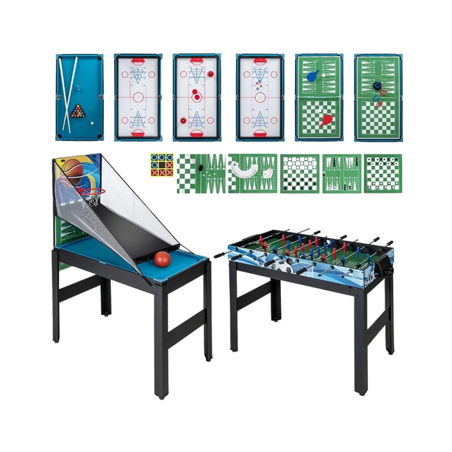 15-in-1 Multi-Game Table Set with Foosball, Billiards, Hockey