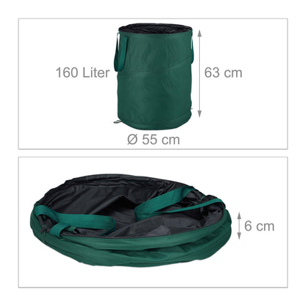 Skládací koše na listí 160 l, sada 3 ks