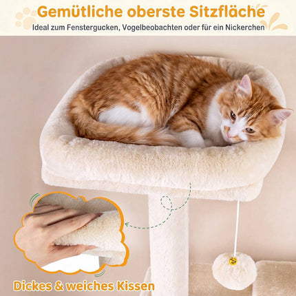 168 cm Multi-Level Cat Tower with Hammock and Condo