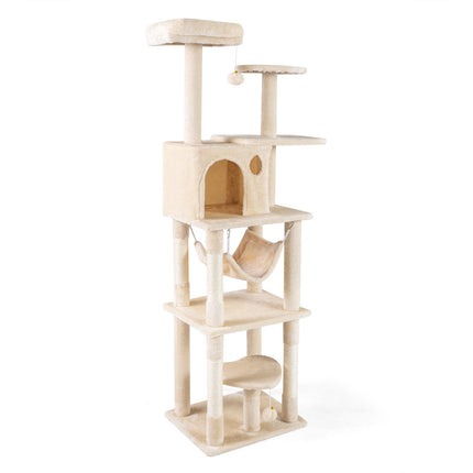 168 cm Multi-Level Cat Tower with Hammock and Condo