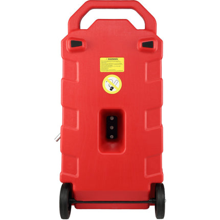 16 Gallon Fuel Caddy, Hand Pump, Rubber Wheels