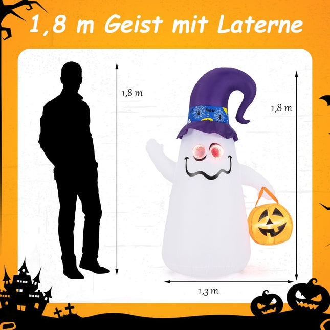 180CM LED Opblaasbare Halloween Spook met Pompoen Buiten Verschrikkelijke Decoratie Spook Halloween Decoratie