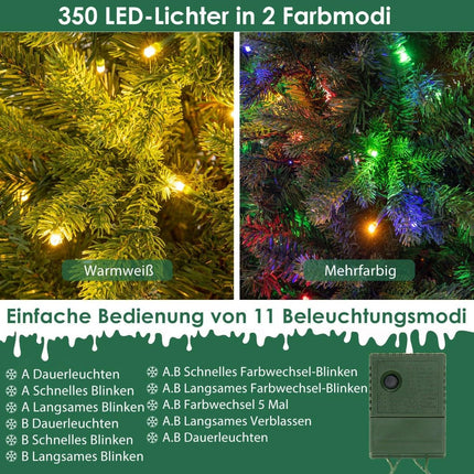 Umělý vánoční stromek 180 cm s 350 LED světly