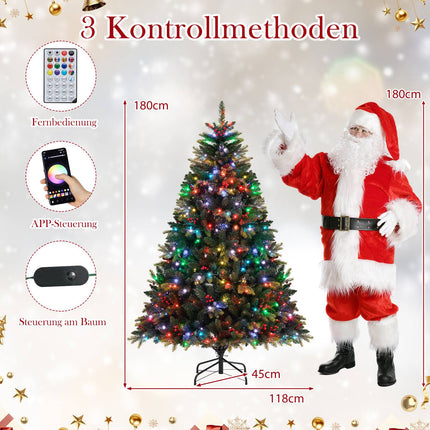 Umělý vánoční stromek 180cm s 370 RGB světly