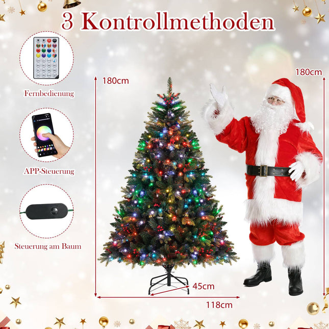Umělý vánoční stromek 180cm s 370 RGB světly